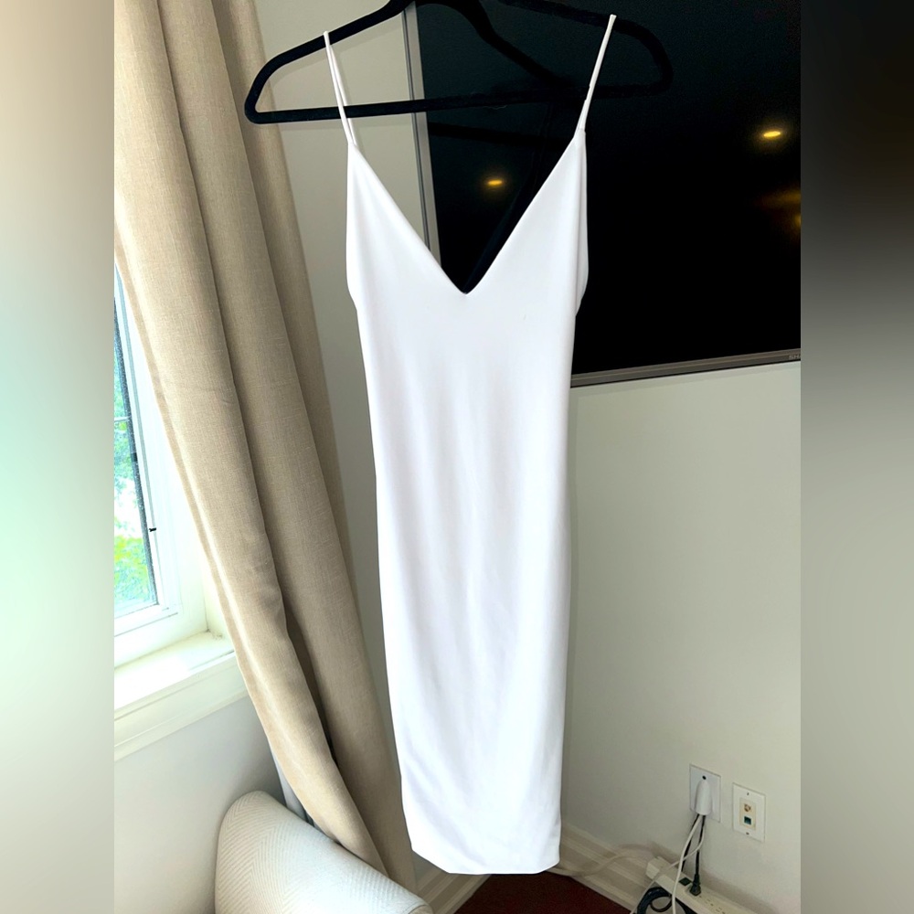 Fashion Nova White Bodycon Midi Dress